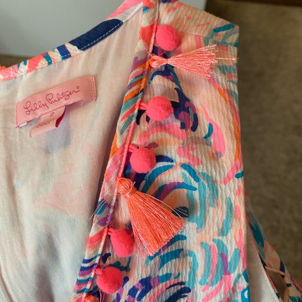 Lilly Pulitzer Shift Dress With Tassel Neckline - Picture 12 of 12